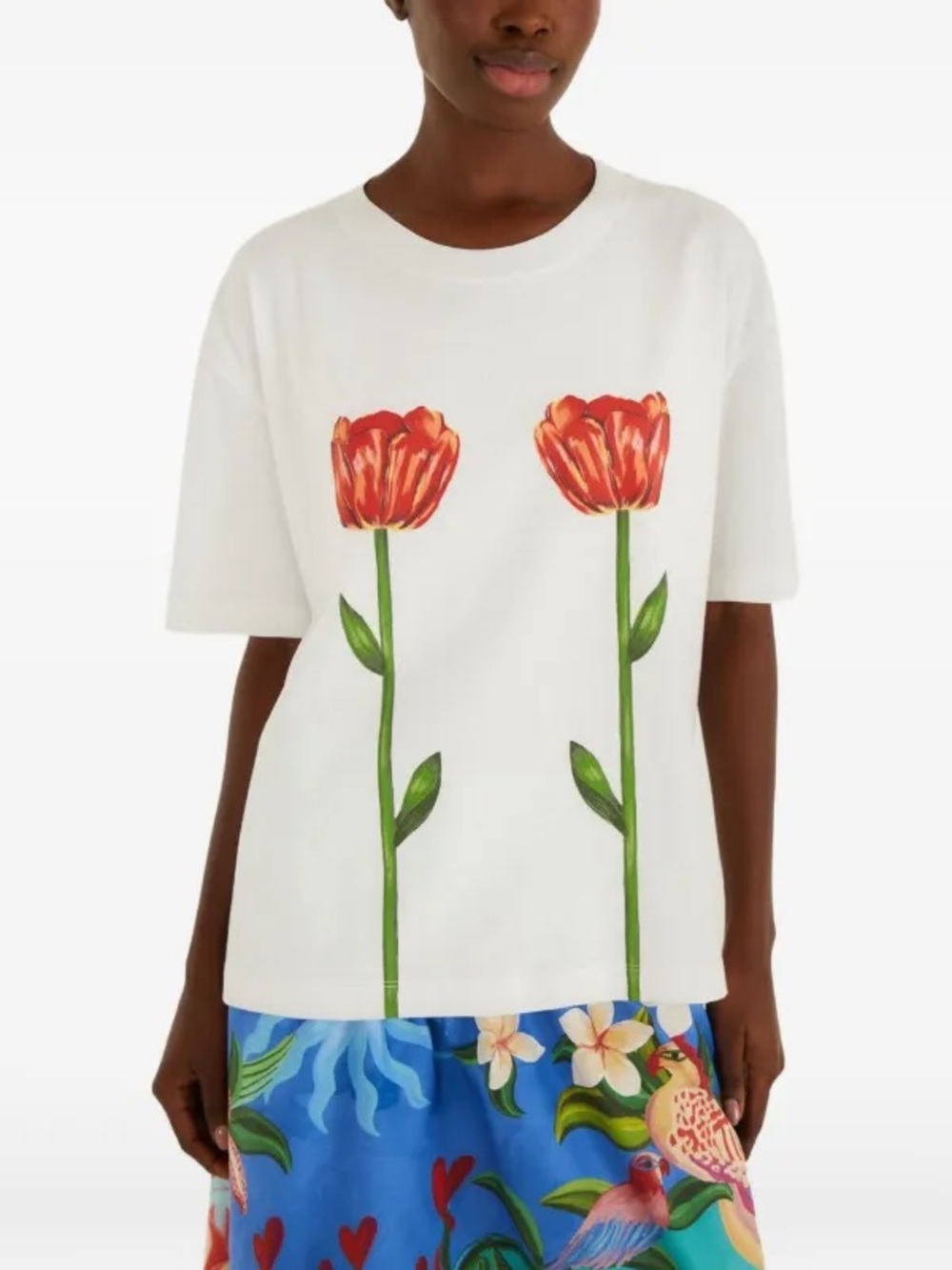 Farm Rio tropical rose organic cotton T-shirt Size S